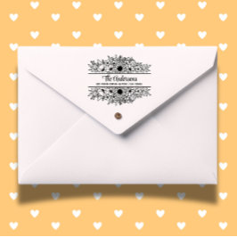 Sello De Caucho Tema del Monograma Dividido de girasoles