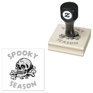 Sello De Caucho Temblorosa temporada Scary Skull Halloween