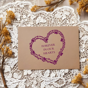 Sello De Caucho Tender Loving Memorial Heart Pet Paws Print
