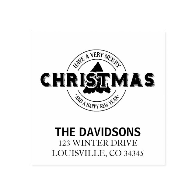 Sello De Caucho Tener Un Monograma De Navidades Muy Feliz (Impresión)