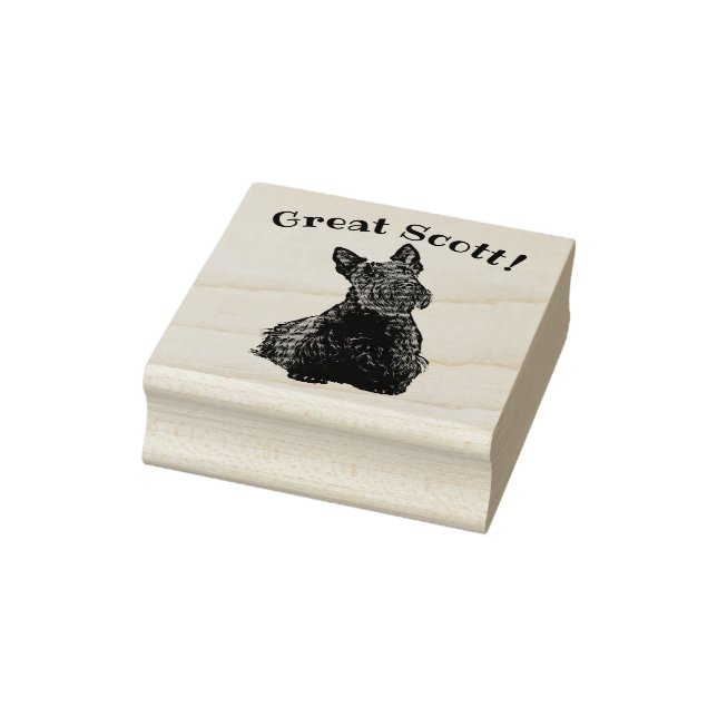 Sello De Caucho Terrier Escocés, negro/blanco, ¡Gran Escocia! (Sello)
