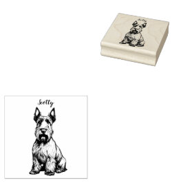 Sello De Caucho Terrier escocés personalizado