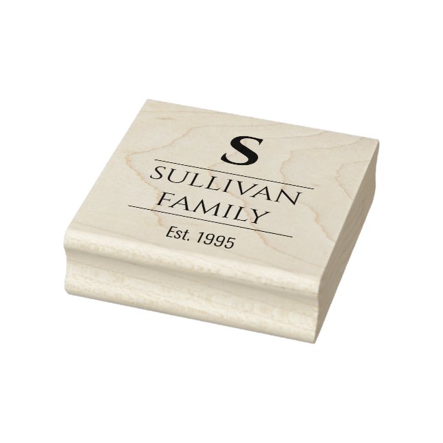 Sello De Caucho Texto con letra inicial (Sello)