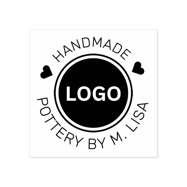 Sello De Caucho Texto curvo de la alfarería por negocio (Impresión)