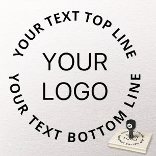 Sello De Caucho Texto de envío y Personalizable de logotipos senci