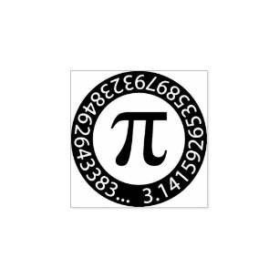 Sello De Caucho TEXTO DISEÑO Pi Número Símbolo matemático