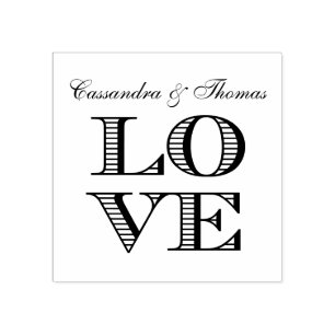 Sello De Caucho Texto Gráfico AMOR