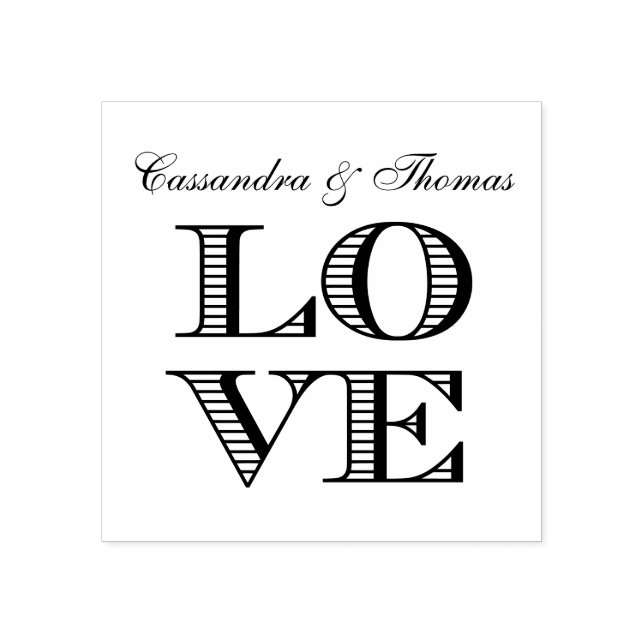 Sello De Caucho Texto Gráfico AMOR (Impresión)