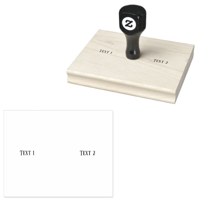 Sello De Caucho Texto personalizado 1 Texto 2 Horizontal Jet Black (Sellado)