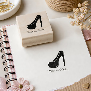 Sello De Caucho Texto Personalizado de Tacón Alto Stiletto