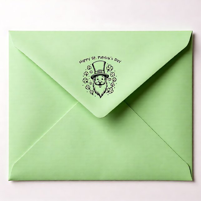 Sello De Caucho Texto personalizado, Leprechaun Pop (Custom text, Leprechaun Pop Rubber Stamp)