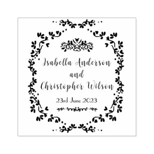 Sello De Caucho Textos personalizados Estampilla de arte romántico