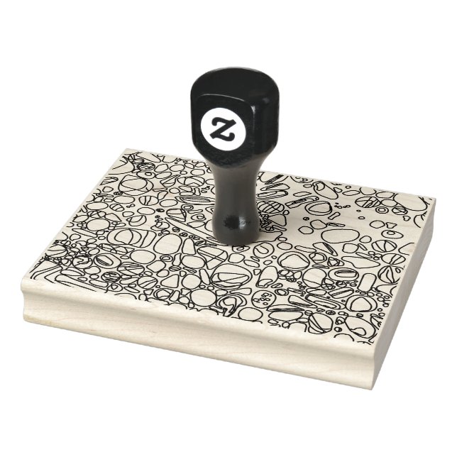 Sello De Caucho textura de rocas fluviales (Sello)