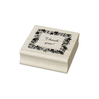 Sello De Caucho Thank you floral border rubber stamps