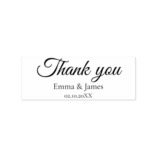 Sello De Caucho Thank You Script  Wedding Rubber Stamp (Sellado)