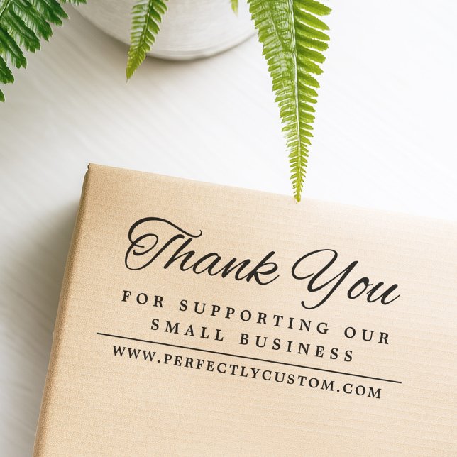 Sello De Caucho Thank you supporting business URL elegant font (Thank you supporting business URL elegant font Rubber Stamp)