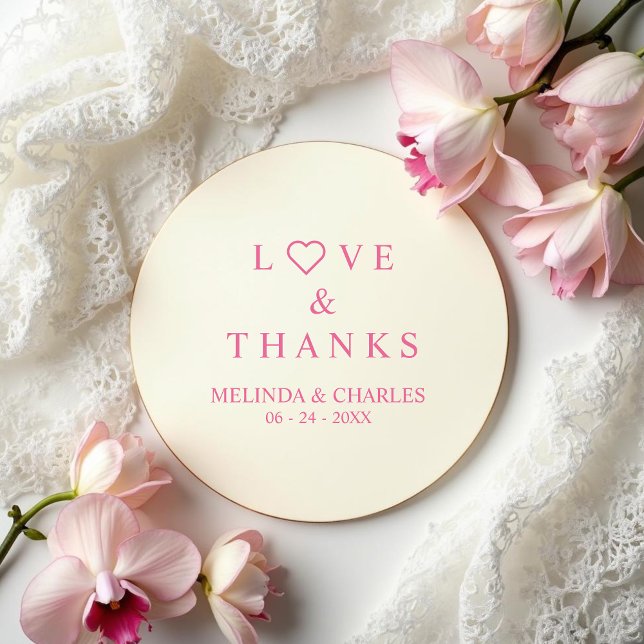 Sello De Caucho Thanks & Love Quote with heart for Wedding (Simple design with Thanks and Love Quote with hearts for all your wedding elements.)