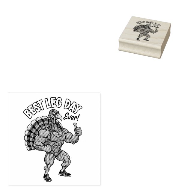 Sello De Caucho Thanksgiving Leg Day Wood Art Stamp (Sellado)