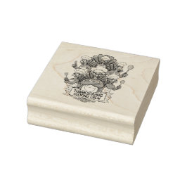 Sello De Caucho Thanksgiving Wood Art Stamp