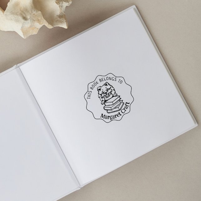 Sello De Caucho This Book Belongs To, Cute Pomeranian (Subido por el creador)