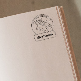 Sello De Caucho This Book Belongs To, Cute Unicorn, Child Book  