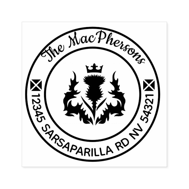 Sello De Caucho Thistle personalizado escocés (Impresión)