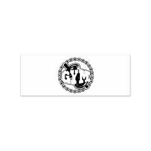 Sello De Caucho Thunder_Cove con el logotipo Gym Barbell