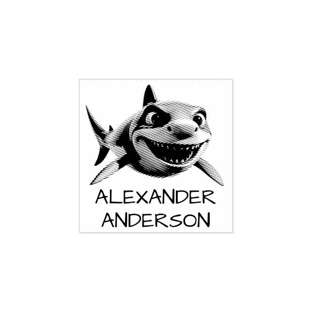 Sello De Caucho Tiburón Dentudo Personalizar (Impresión)