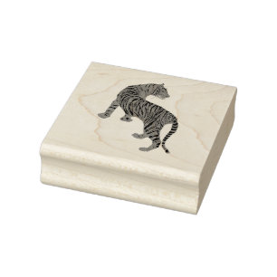 Sello De Caucho Tiger Moving, Big Cat Art Stamp