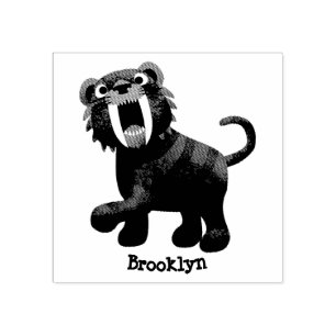 Sello De Caucho Tígre dientes Cute Saber personalizado Sonrilodon 