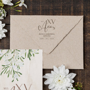 Sello De Caucho Tipografía elegante rústica española Quinceañera