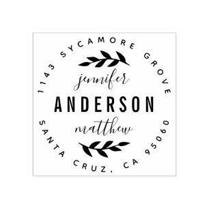 Sello De Caucho Tipografía personalizado Dirección de devolución d