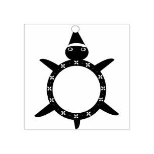 Sello De Caucho Tortuga de Navidades cortos con caparazón de flore