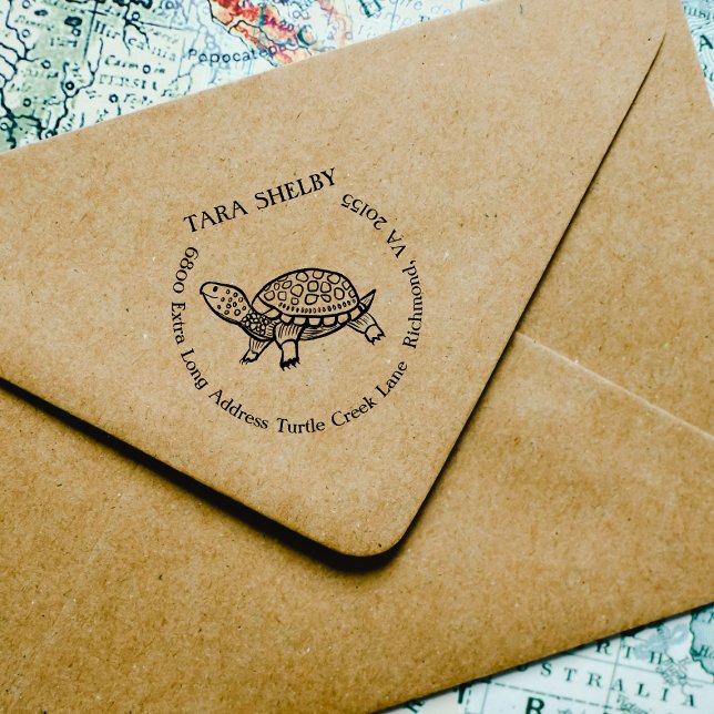 Sello De Caucho Tortuga personalizada extra larga dirección de dev (Subido por el creador)