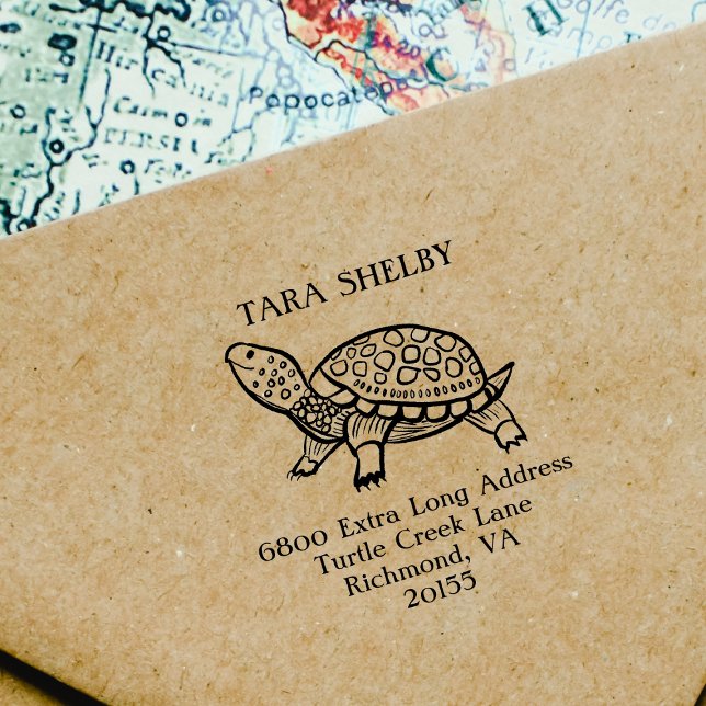 Sello De Caucho Tortuga personalizada Extra Largo Dirección de dev (Subido por el creador)