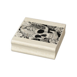 Sello De Caucho Totenkopf mit Ornamenten