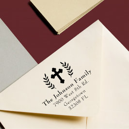 Sello De Caucho Travesaño cristiano Personalizado elegante direcci