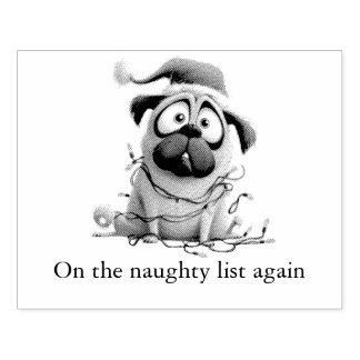 Sello De Caucho Travieso cachorro de Navidad