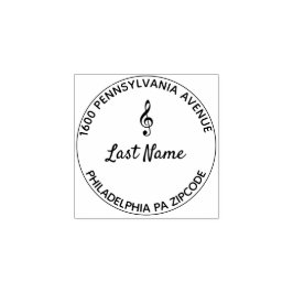 Sello De Caucho Treble Clef Round