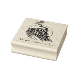 Sello De Caucho Tren de locomotora con motor de vapor de vapor de 