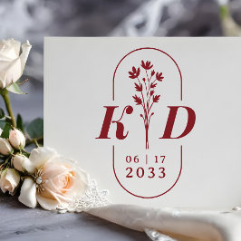 Sello De Caucho Trendy Arch Chic Wedding Wildflowers Initials 