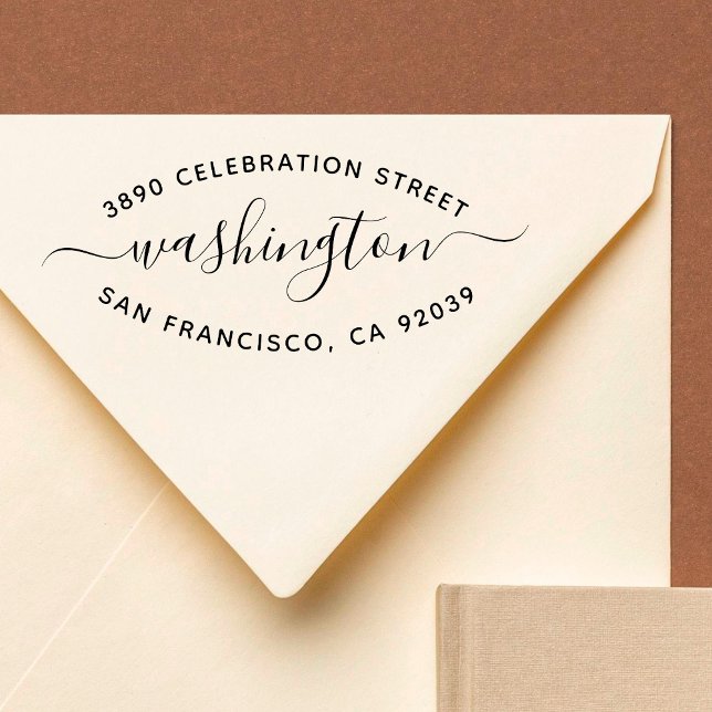 Sello De Caucho Trendy Round Typography Family Name Return Address (Subido por el creador)