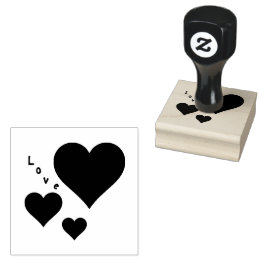 Sello De Caucho Tres Corazones y Amor Dulces San Valentines