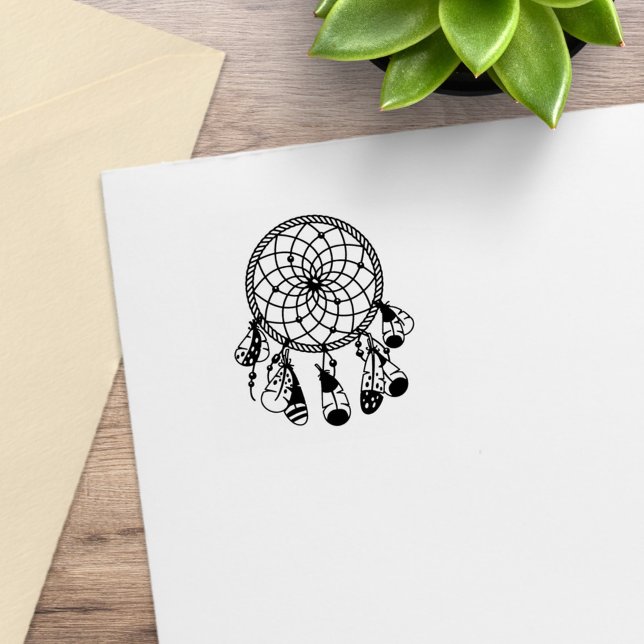 Sello De Caucho Tribal Dreamcatcher Boho 1x1 (Subido por el creador)