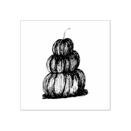 Sello De Caucho Trío de calabazas apiladas, arte original