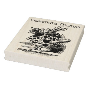 Sello De Caucho Trompetero de la Corte del Conejo Blanco Alicia en