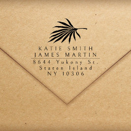 Sello De Caucho Trópico Dos Apellidos Moderno de la Pareja Direcci