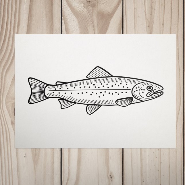 Sello De Caucho Trucha (Trout Stamp)