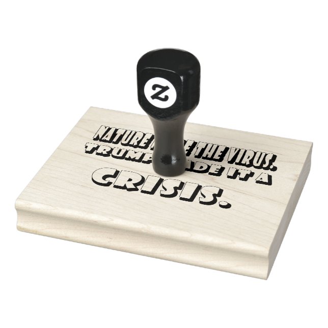 Sello De Caucho Trump Hizo Del Coronavirus Una Crisis Texto Blanco (Sello)