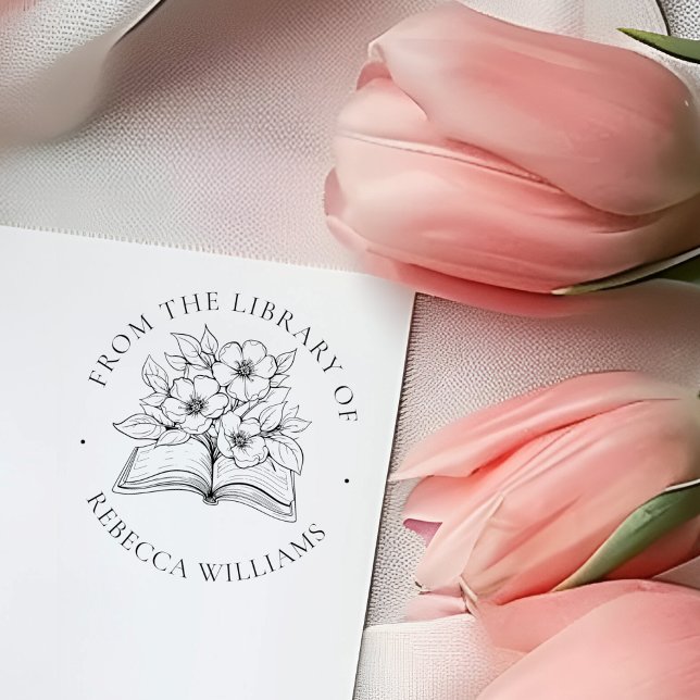 Sello De Caucho Tu libro de nombres y flores "de la biblioteca de" (Subido por el creador)